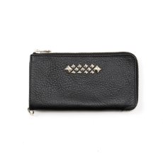 画像1: CALEE  STUDS LEATHER ZIP MULTI LONG WALLET (1)