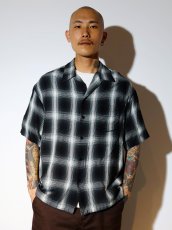 画像3: MINEDENIM  Rayon Dobby Plaid S.S Open Collar SH (3)