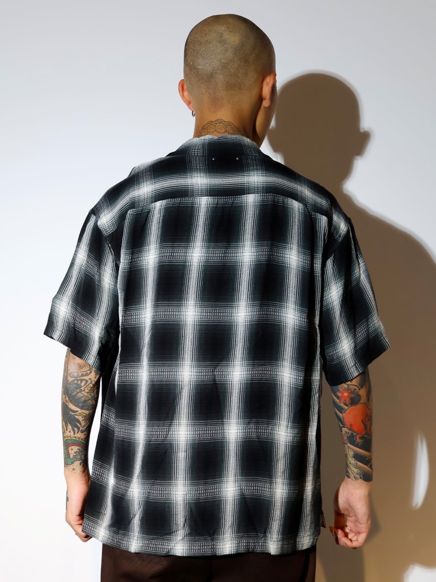 画像4: MINEDENIM  Rayon Dobby Plaid S.S Open Collar SH (4)