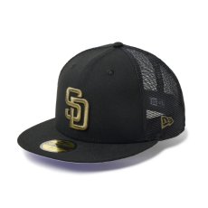 画像1: NEW ERA  59FIFTY トラッカー サンディエゴ・パドレス Hydrangea ブラック (1)