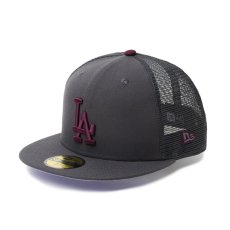 画像1: NEW ERA  59FIFTY トラッカー ロサンゼルス・ドジャース Hydrangea ダークグラファイト (1)