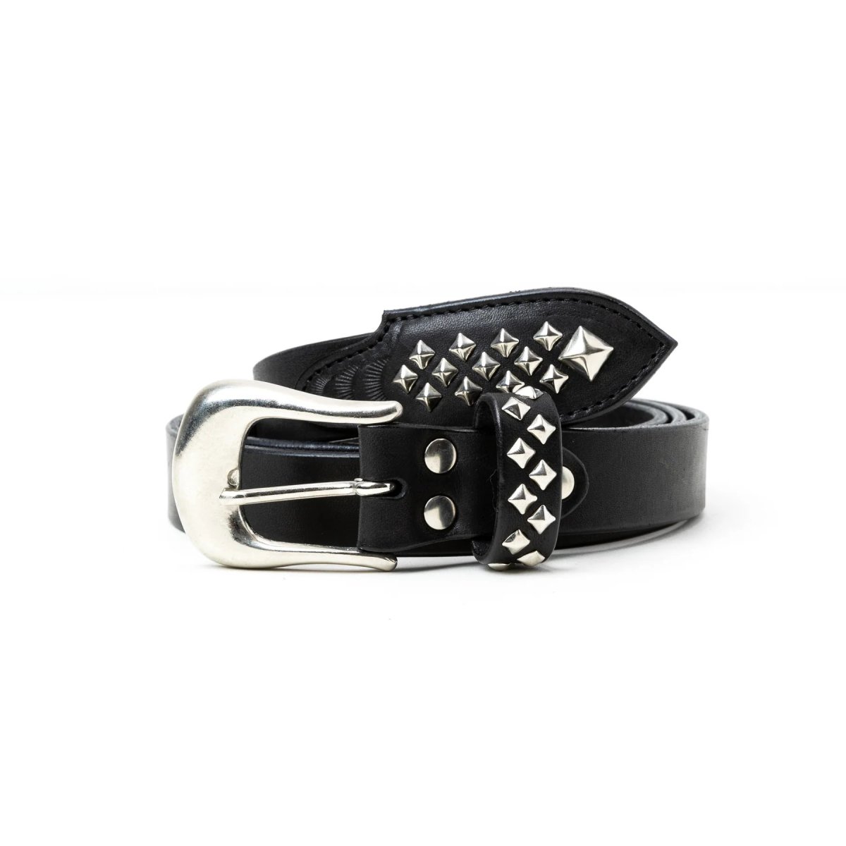画像1: CALEE  STUDS LEATHER NARROW BELT ＜TYPE B＞ (1)