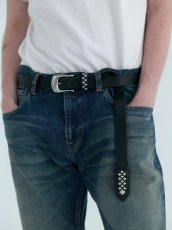 画像2: CALEE  STUDS LEATHER NARROW BELT ＜TYPE B＞ (2)