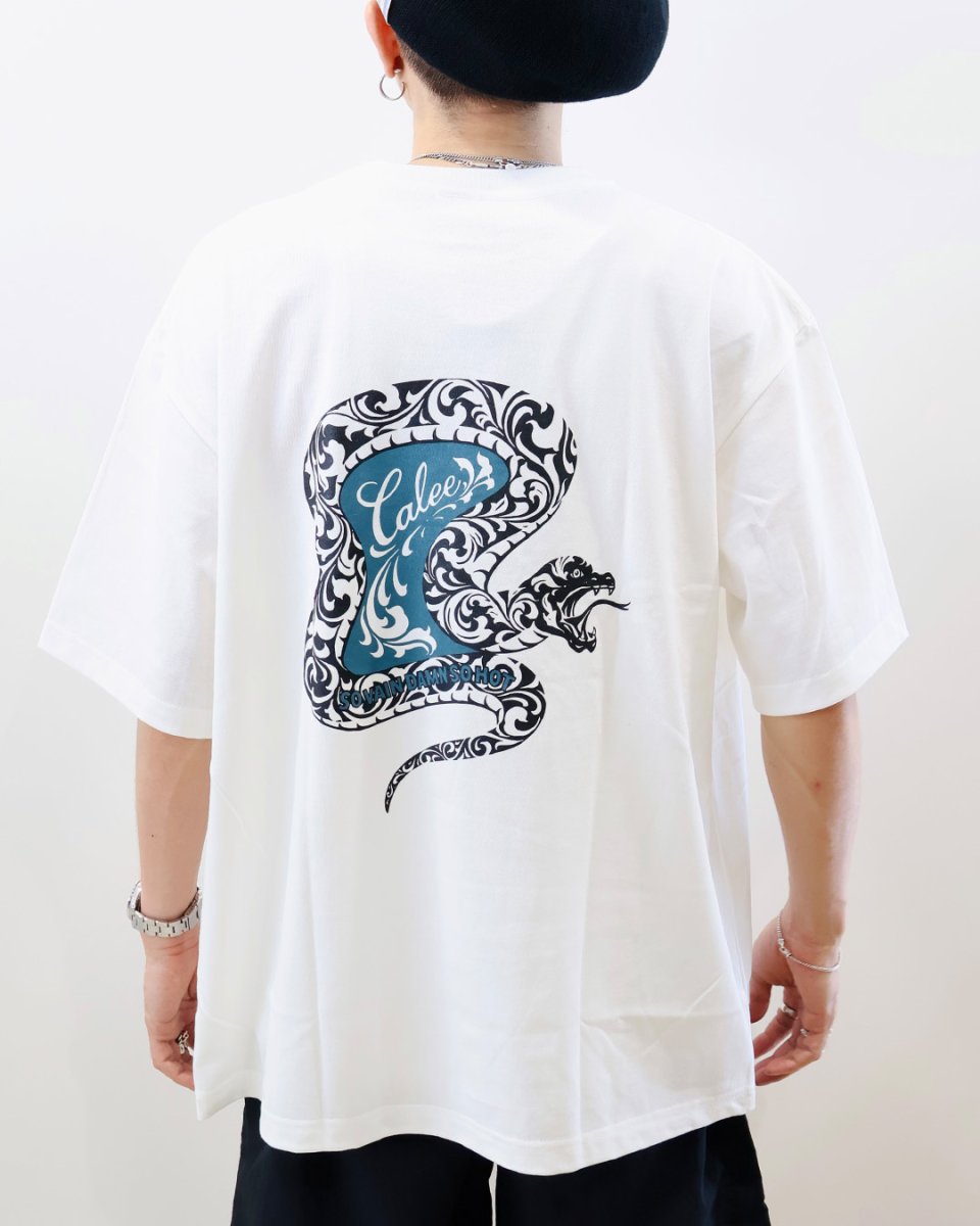 画像4: CALEE  VINTAGE TYPE SNAKE LOGO POCKET TEE ＜NATURALLY PAINT DESIGN＞ (4)