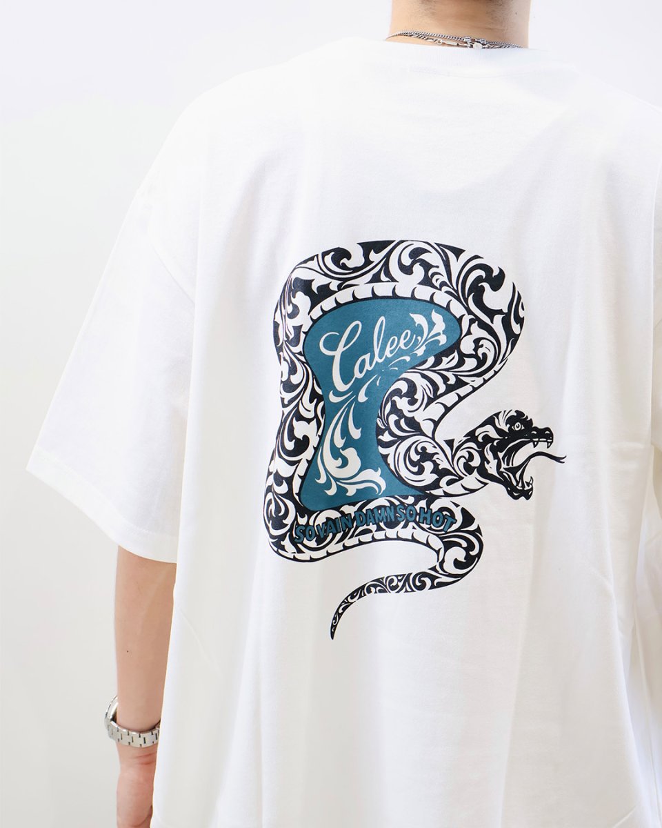 画像5: CALEE  VINTAGE TYPE SNAKE LOGO POCKET TEE ＜NATURALLY PAINT DESIGN＞ (5)