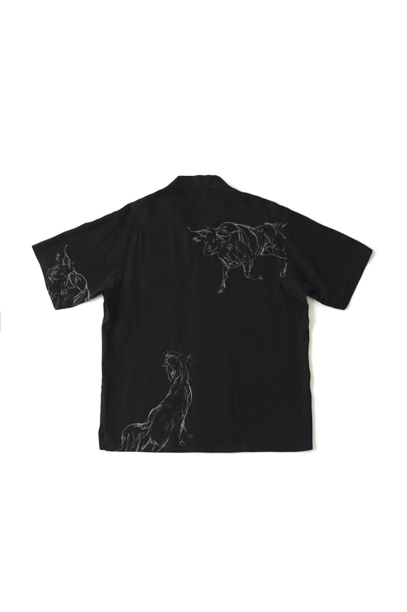 画像2: OLD JOE   ORIGINAL PRINTED OPEN COLLAR SHIRTS (ANIMAL DRAWING) Short-sleeve (2)