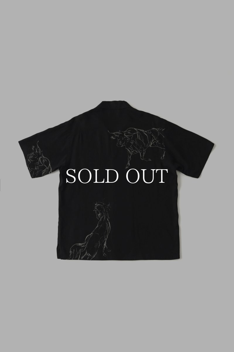 画像2: OLD JOE   ORIGINAL PRINTED OPEN COLLAR SHIRTS (ANIMAL DRAWING) Short-sleeve (2)