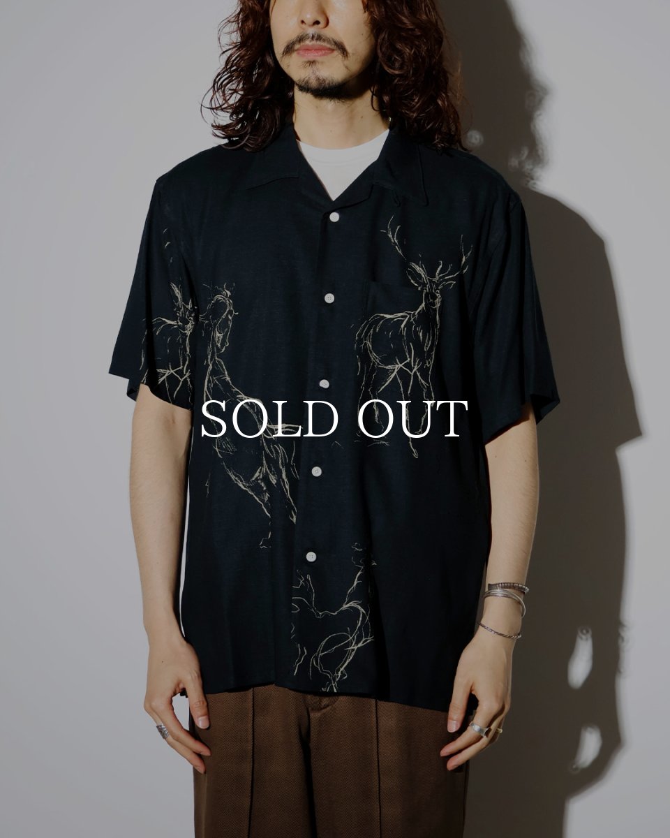 画像3: OLD JOE   ORIGINAL PRINTED OPEN COLLAR SHIRTS (ANIMAL DRAWING) Short-sleeve (3)