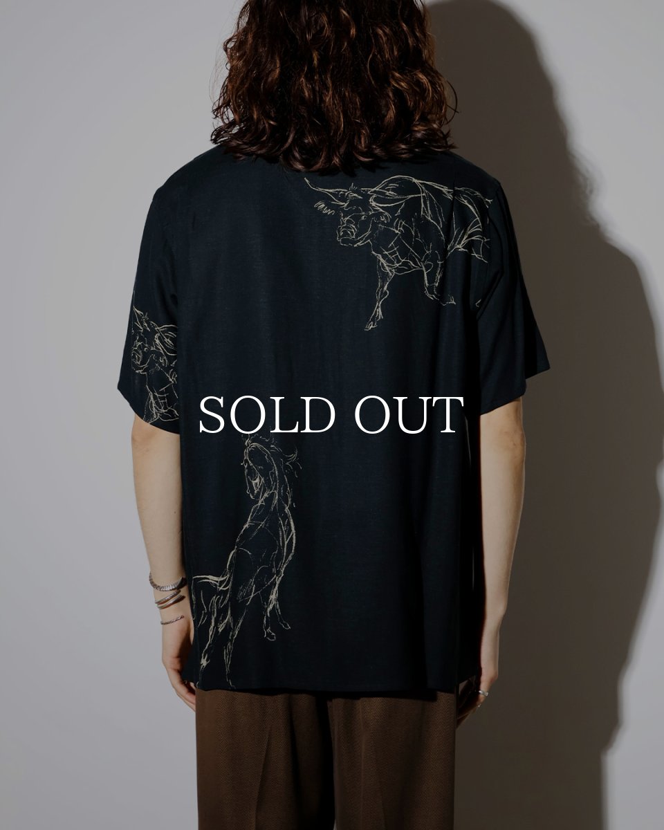 画像5: OLD JOE   ORIGINAL PRINTED OPEN COLLAR SHIRTS (ANIMAL DRAWING) Short-sleeve (5)
