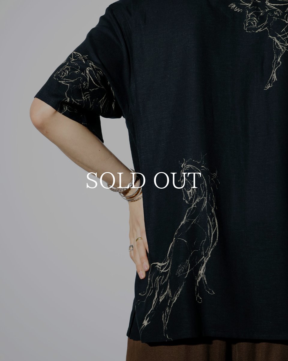 画像6: OLD JOE   ORIGINAL PRINTED OPEN COLLAR SHIRTS (ANIMAL DRAWING) Short-sleeve (6)