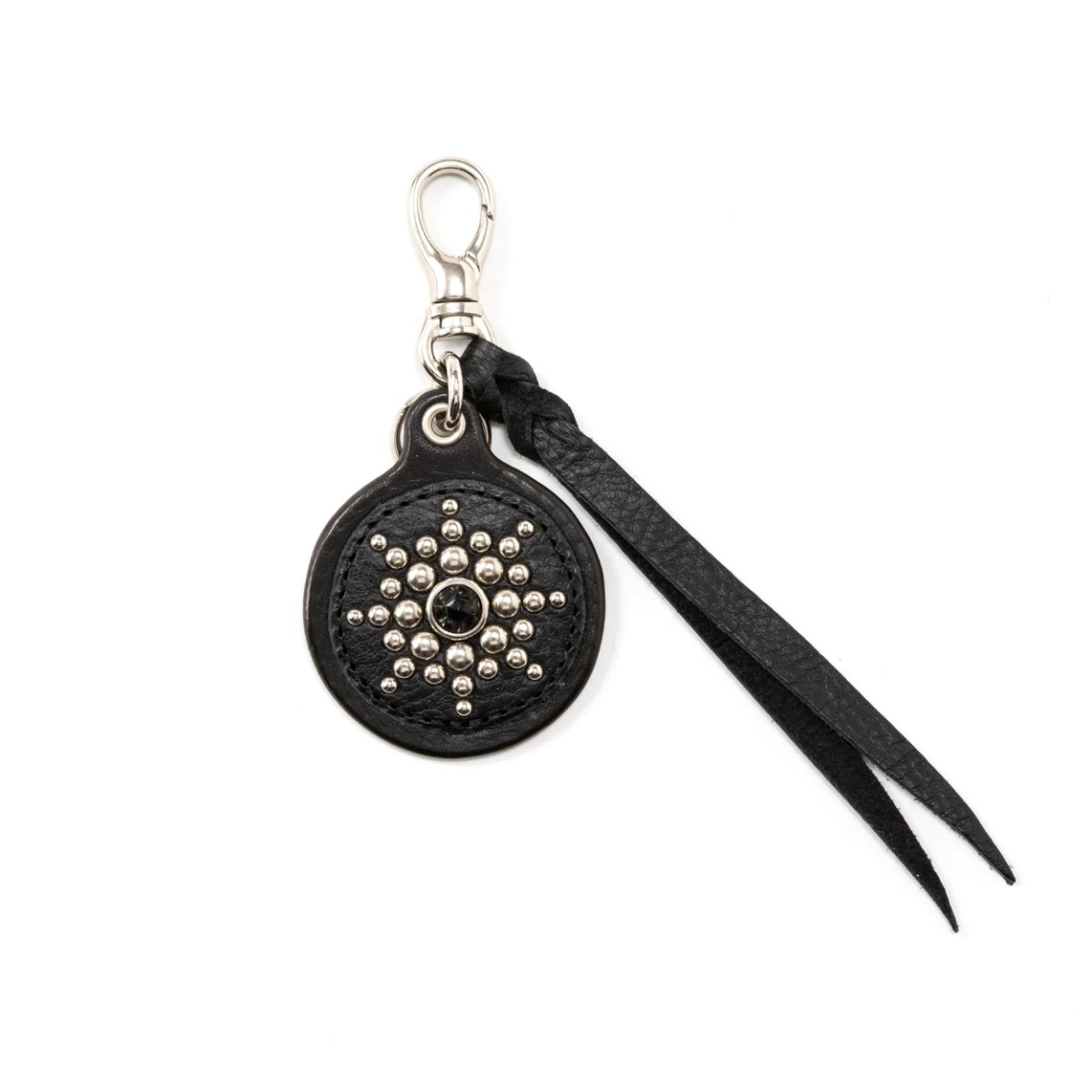 画像1: CALEE  COLOR STONE STUDS LEATHER KEY RING (1)