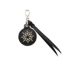 画像1: CALEE  COLOR STONE STUDS LEATHER KEY RING (1)