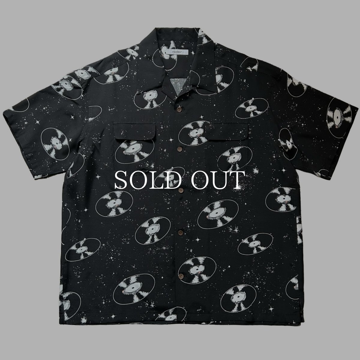画像1: exodus brand  SPACE VINYL RECORD HAWAIIAN SHIRT (1)