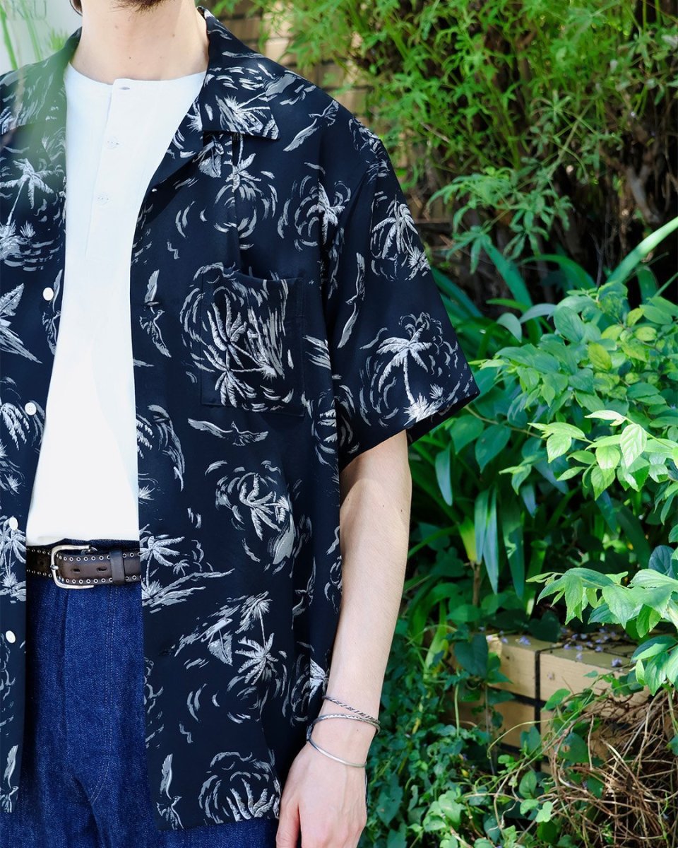画像5: OLD JOE   ORIGINAL PRINTED OPEN COLLAR SHIRTS (PALM TREE) Short-sleeve (5)