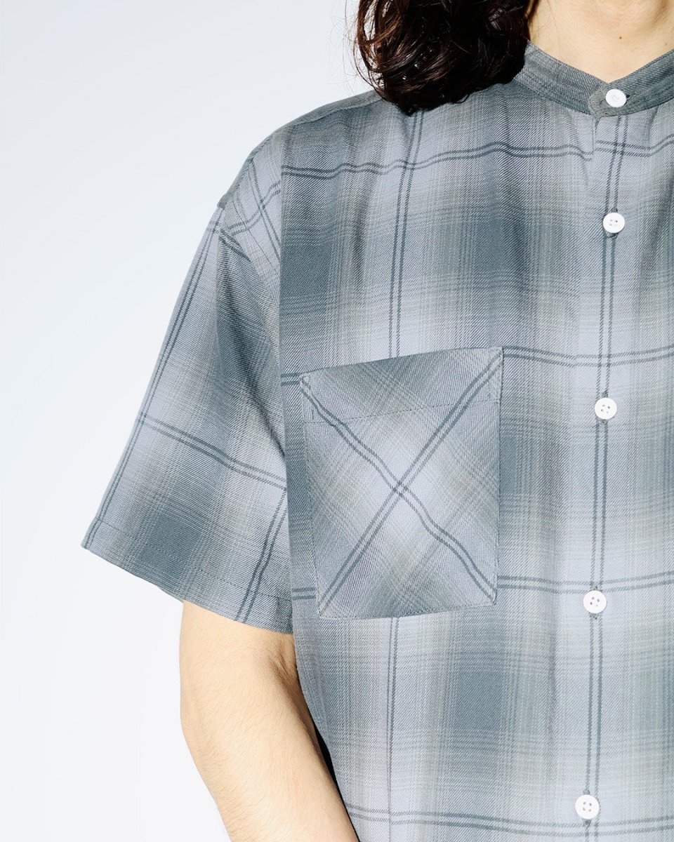 画像4: nonnative  OFFICER STAND COLLAR S/S SHIRT COTTON TWILL OMBRE CHECK by Rafu (4)