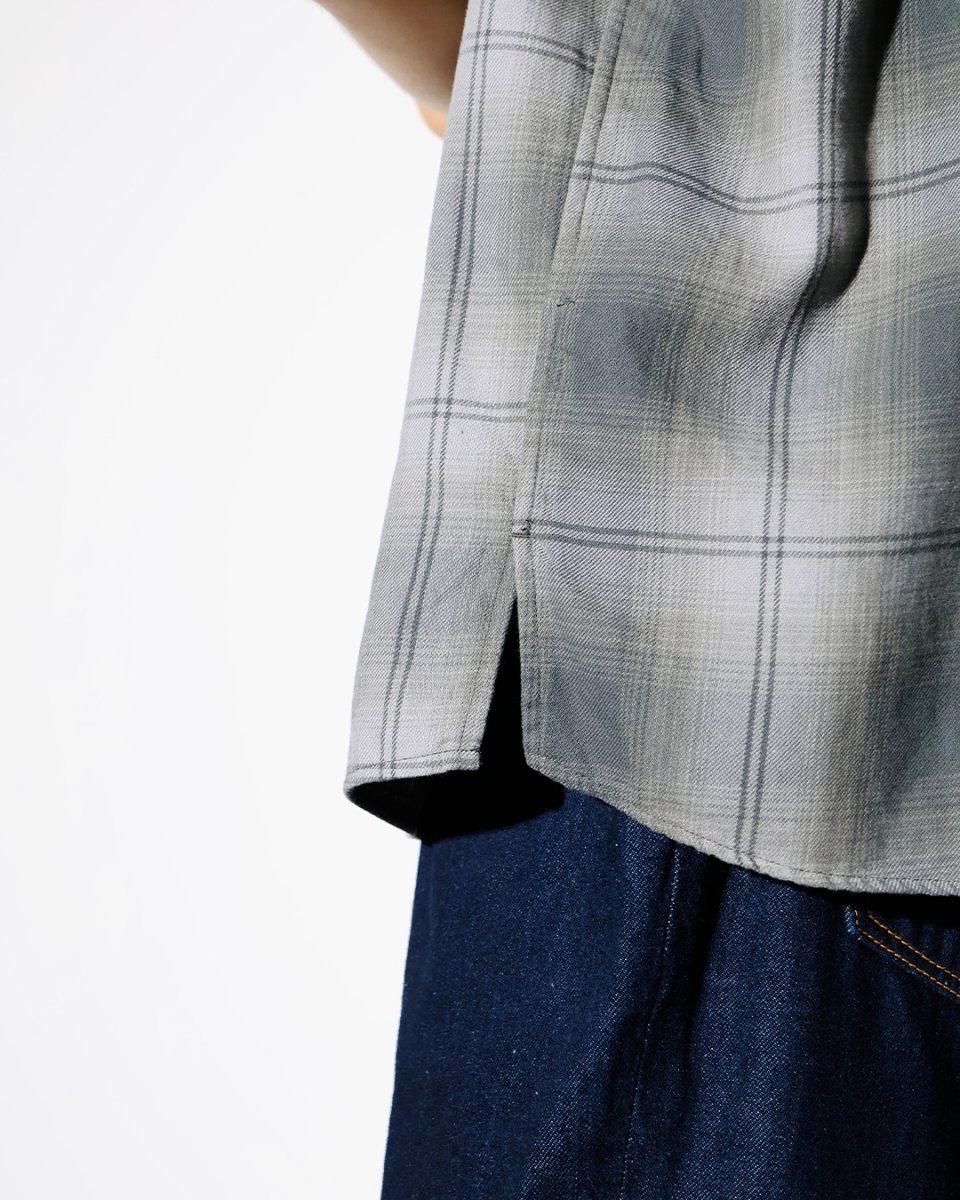 画像5: nonnative  OFFICER STAND COLLAR S/S SHIRT COTTON TWILL OMBRE CHECK by Rafu (5)