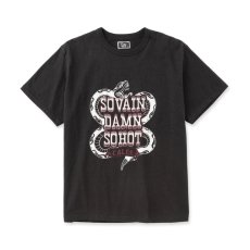 画像1: CALEE  GARMENT DYE SNAKE LOGO TEE   (1)