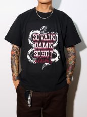 画像4: CALEE  GARMENT DYE SNAKE LOGO TEE   (4)
