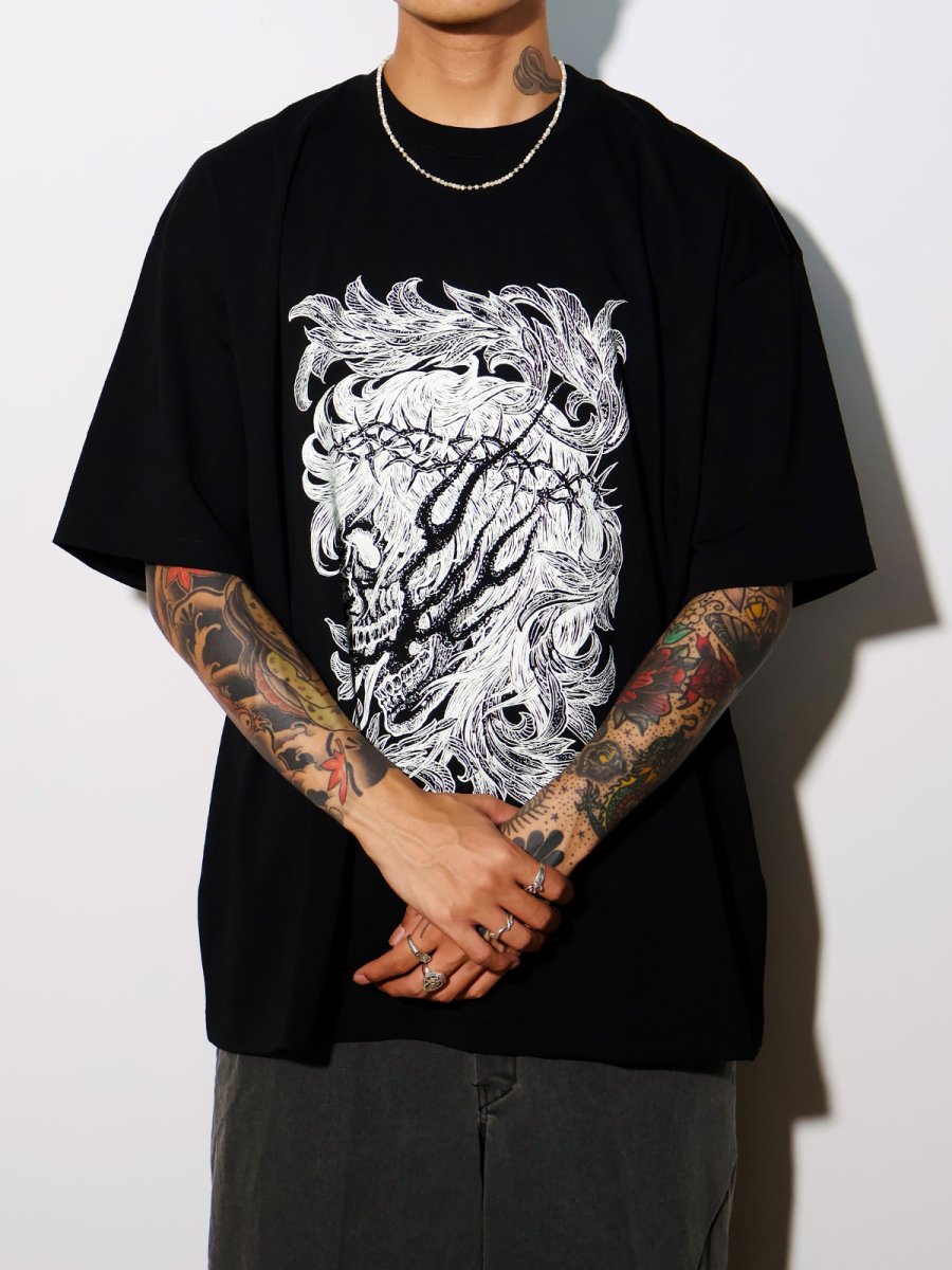 画像2: ANTIDOTE BUYERS CLUB   Pima Cotton S/S Tee (Leaf Skull) (2)