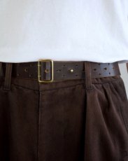 画像9: ANACHRONORM  DOUBLE PIN LEATHER BELT (9)