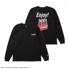 画像1: NEW ERA  長袖 ウォッシュド コットン Tシャツ Coca-Cola コカ・コーラ ブラック (1)