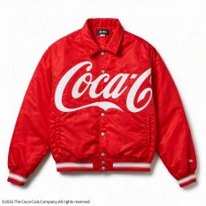 画像1: NEW ERA  ナイロン バーシティジャケット Coca-Cola コカ・コーラ スカーレット (1)