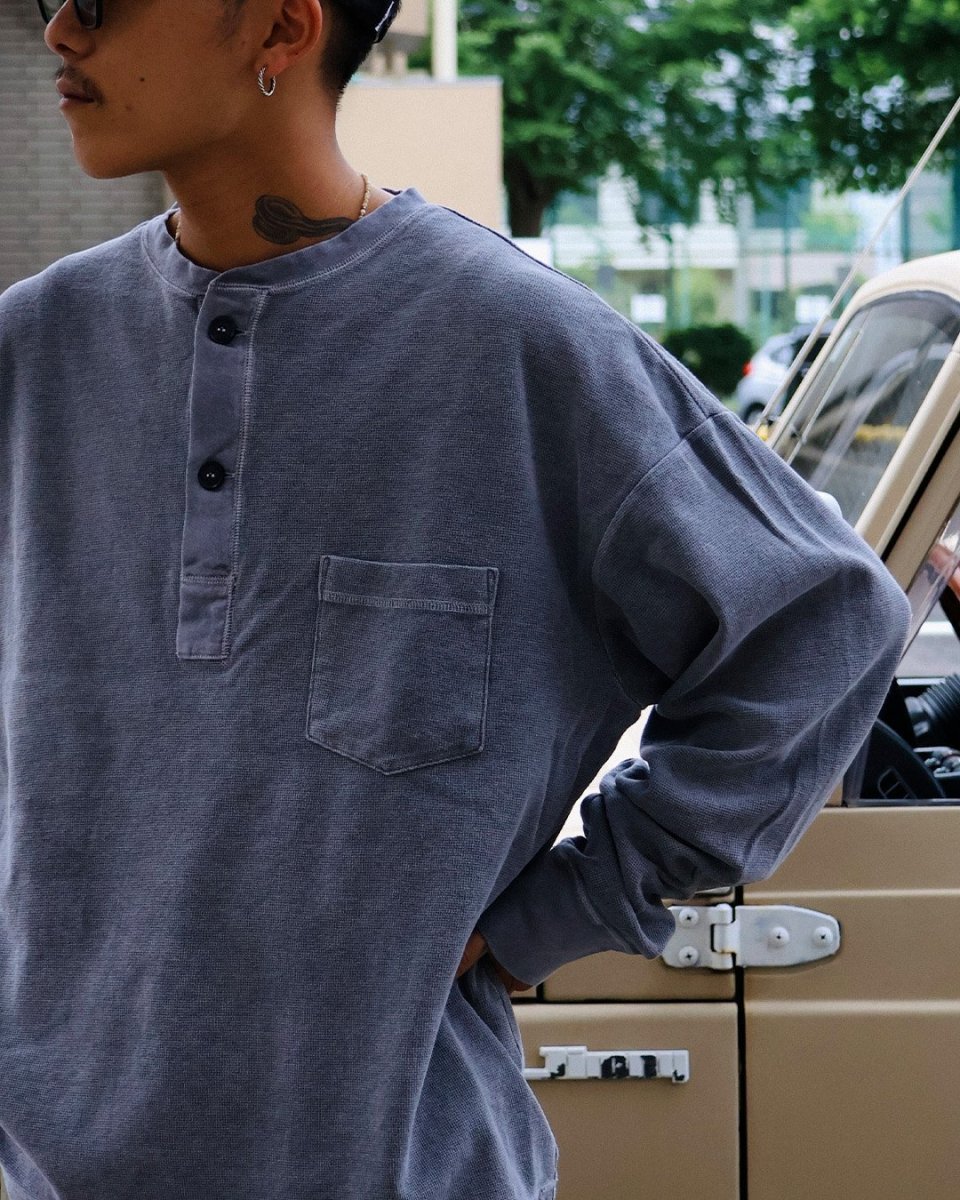 画像4: ANACHRONORM  PIGMENT THERMAL HENLEY NECK L/S T-S (4)