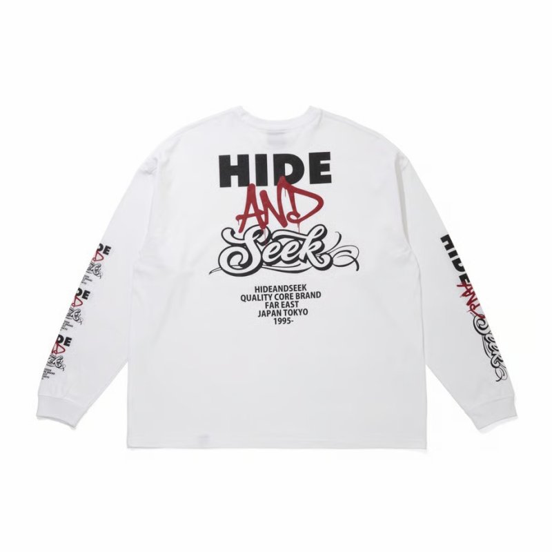 HIDEANDSEEK 長袖カットソー ホワイト Mサイズ HideandSeek AND L/S Tee HT-080626 公式通販