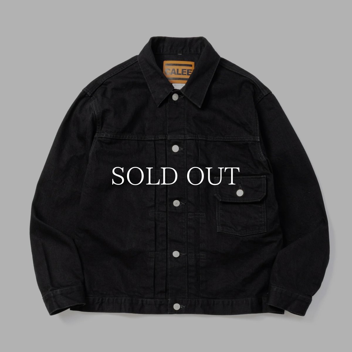 画像1: CALEE  1st TYPE BLACK DENIM JACKET (1)