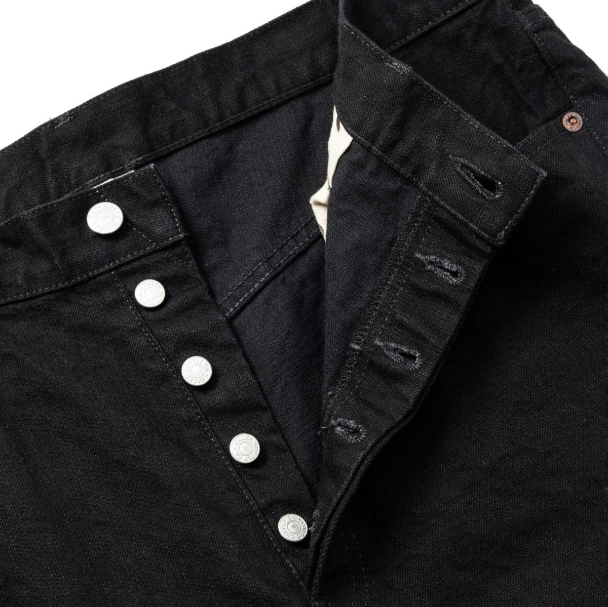 画像6: CALEE  VINTAGE REPRODUCT BLACK STRAIGHT DENIM PANTS (6)