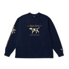 画像1: NEW ERA  長袖 ワッフル Tシャツ Direction by Takayuki Ohashi Dog ネイビー | アウトドア (1)