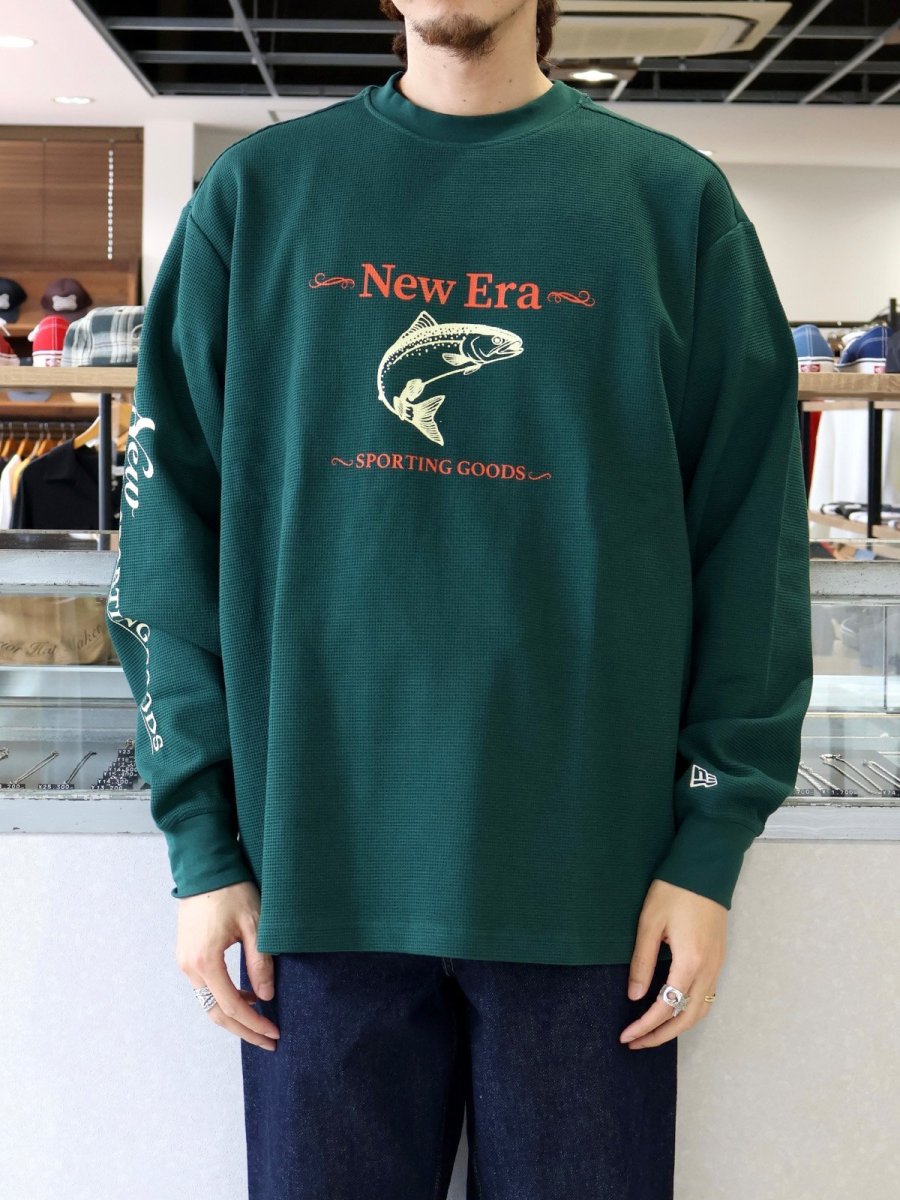 画像3: NEW ERA  長袖 ワッフル Tシャツ Direction by Takayuki Ohashi Fish グリーン | アウトドア (3)