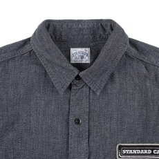 画像5: STANDARD CALIFORNIA  SD Logo Patch Black Chambray Work Shirt Vintage Wash (5)