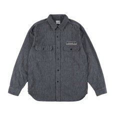画像2: STANDARD CALIFORNIA  SD Logo Patch Black Chambray Work Shirt Vintage Wash (2)