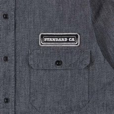画像6: STANDARD CALIFORNIA  SD Logo Patch Black Chambray Work Shirt Vintage Wash (6)