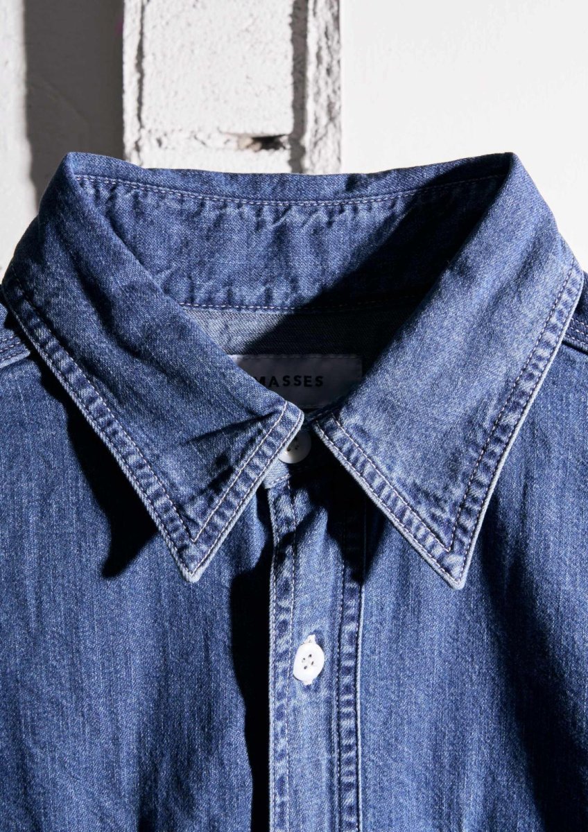 画像2: MASSES  DENIM SHIRT H.WASH (2)