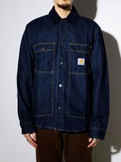 画像3: CARHARTT WIP  Oakland Shirt Jac - Blue / Dark Navy, Rinsed (3)