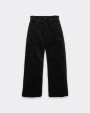 画像1: MINEDENIM  Black Corduroy Wide Straight 5pocket Pants (1)