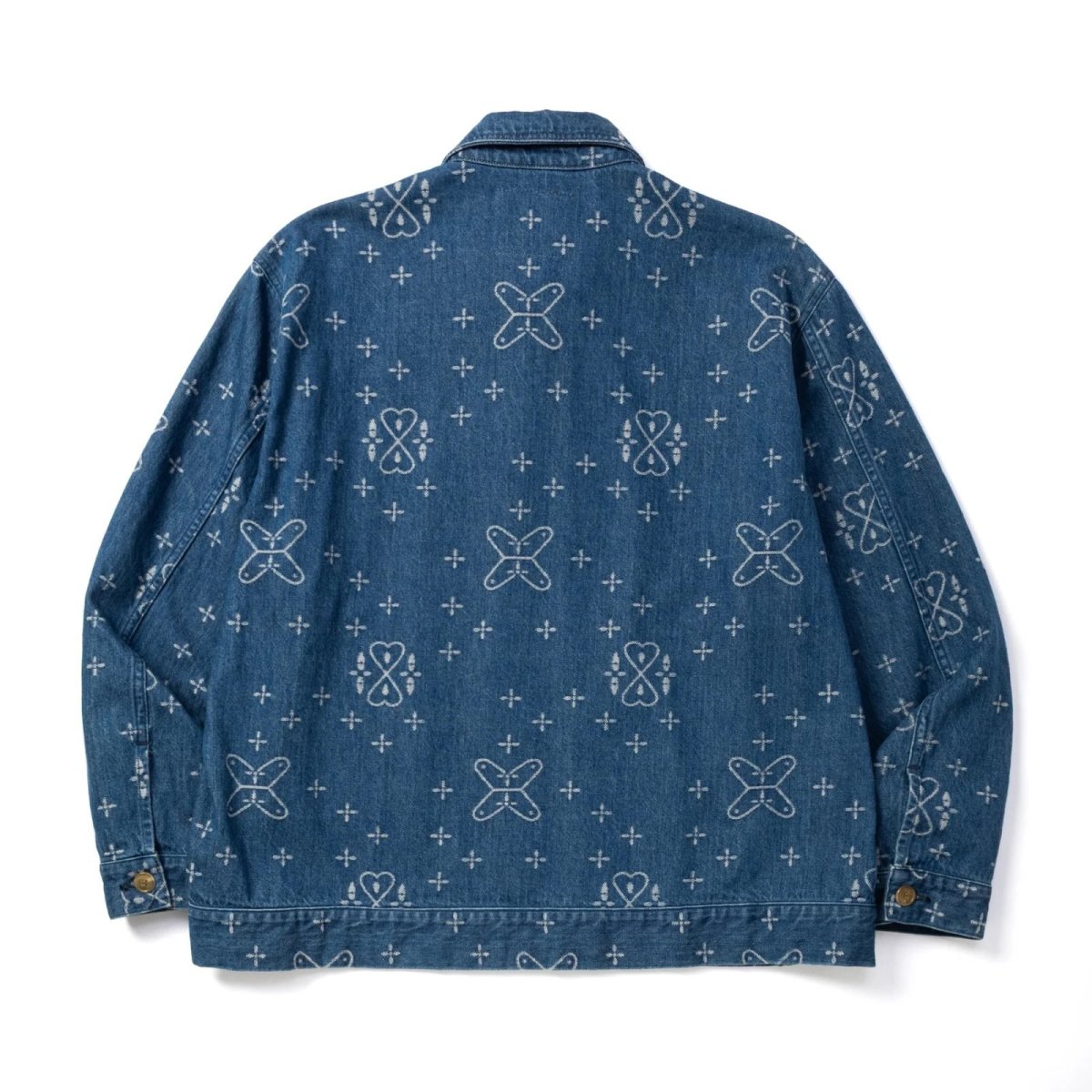 画像2: CALEE  CROSS PATTERN JACQUARD DENIM SWINGTOP (2)