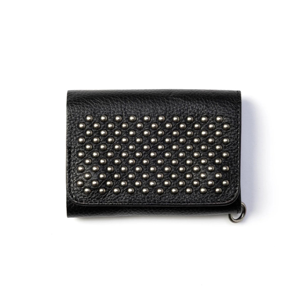 画像1: CALEE  ROUND STUDS LEATHER FLAP HALF WALLET (1)