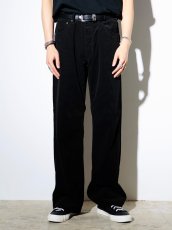画像3: MINEDENIM  Black Corduroy Wide Straight 5pocket Pants (3)
