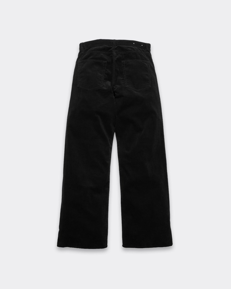 画像2: MINEDENIM  Black Corduroy Wide Straight 5pocket Pants (2)