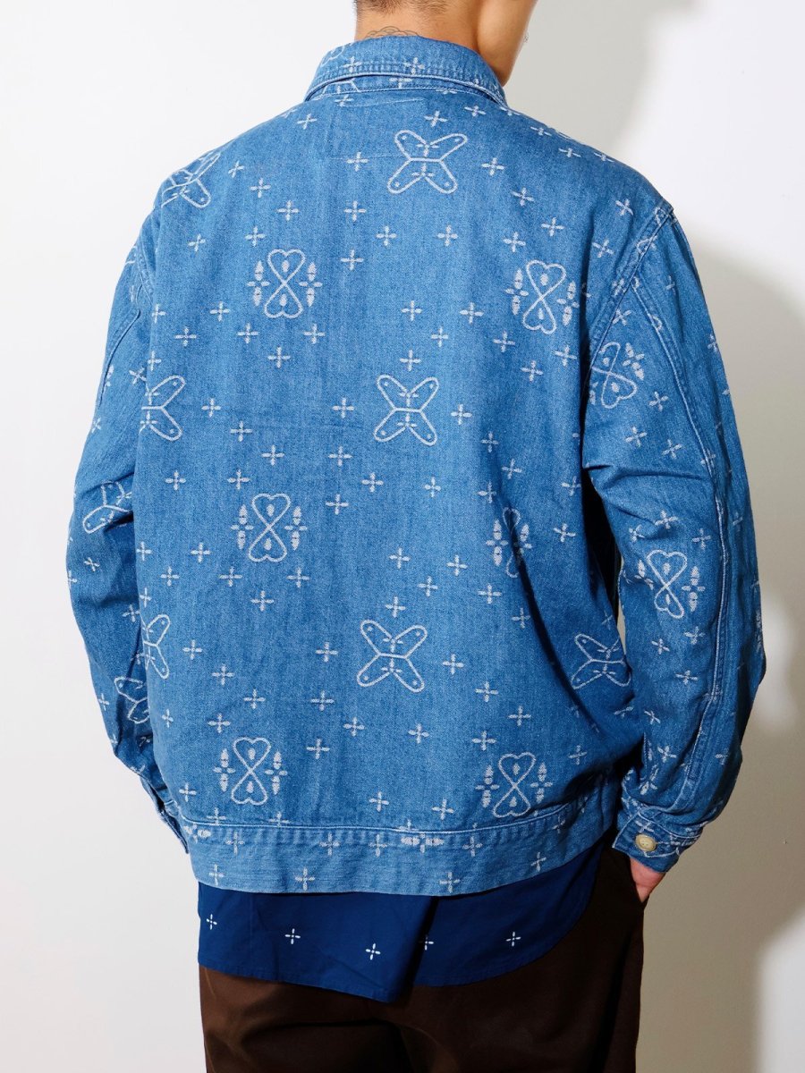 画像4: CALEE  CROSS PATTERN JACQUARD DENIM SWINGTOP (4)