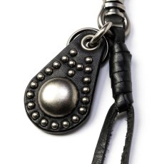 画像2: CALEE  STUDS LEATHER CHARM KEY RING (2)