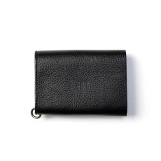 画像2: CALEE  ROUND STUDS LEATHER FLAP HALF WALLET (2)