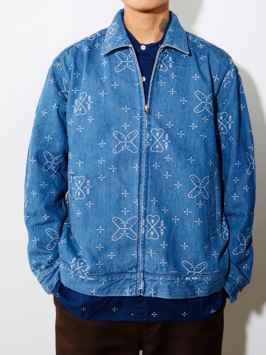 画像3: CALEE  CROSS PATTERN JACQUARD DENIM SWINGTOP (3)