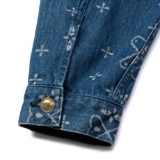 画像8: CALEE  CROSS PATTERN JACQUARD DENIM SWINGTOP (8)