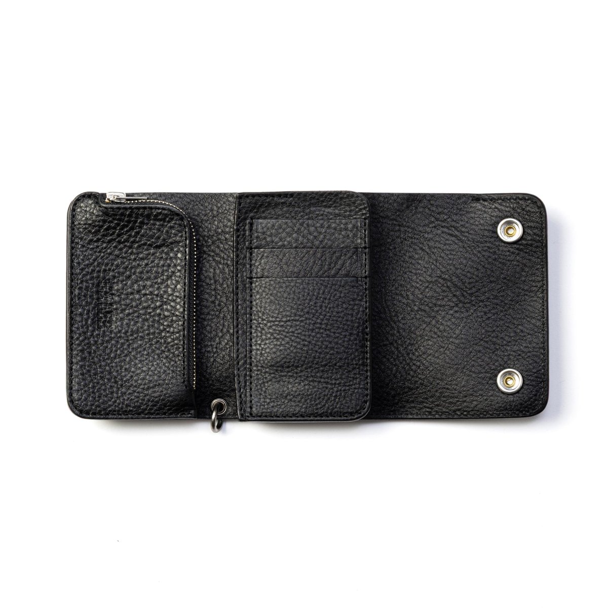 画像3: CALEE  ROUND STUDS LEATHER FLAP HALF WALLET (3)