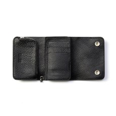 画像3: CALEE  ROUND STUDS LEATHER FLAP HALF WALLET (3)