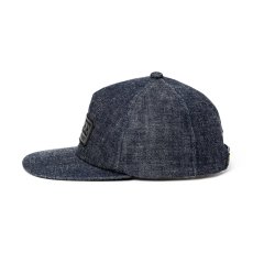 画像2: CALEE  LEATHER WAPPEN DENIM CAP (2)